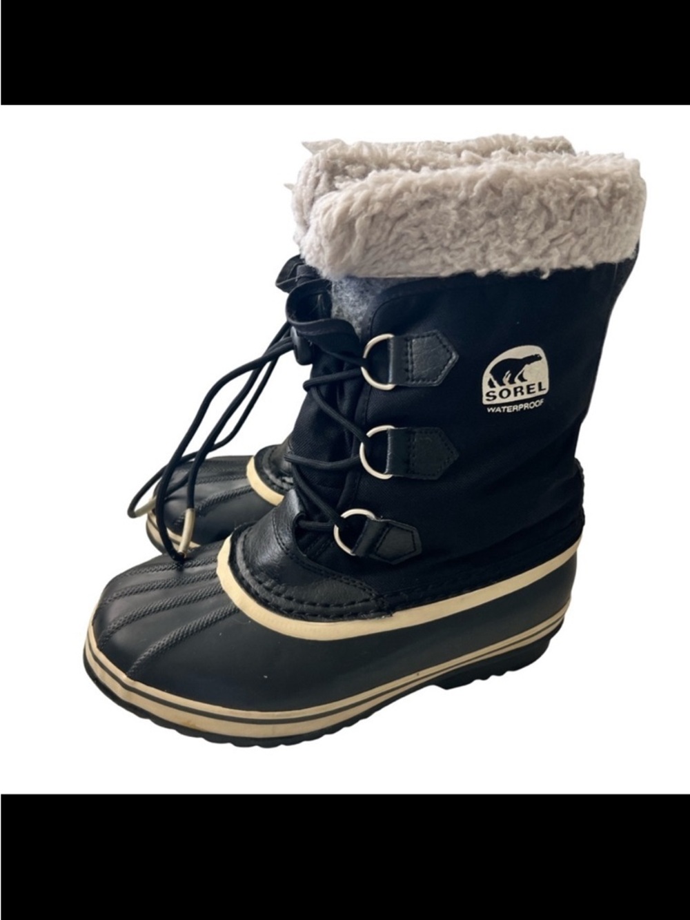 Sorel: Women's Waterproof Winter Black Boot with cozy faux shearling cuff sz 5